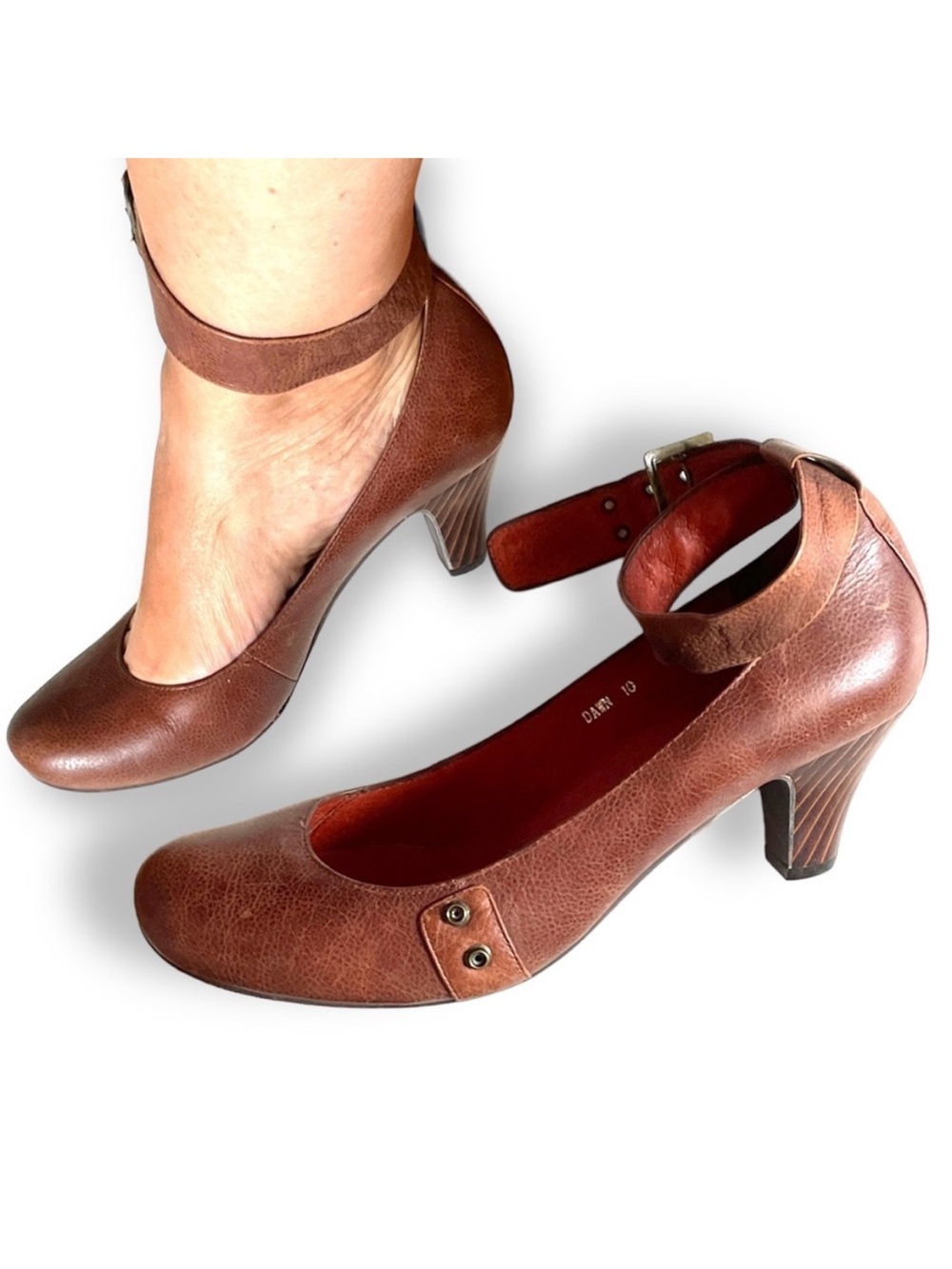 NWOT Jeffrey Campbell Brown Leather Strap Heel 
Pumps, new without box